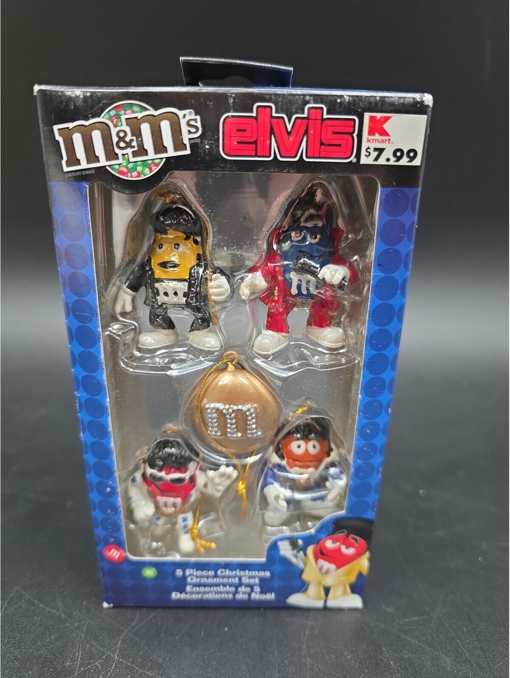 Elvis M&M's 2008 Christmas Ornament Set 5 Piece by Kurt Adler Kmart